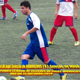 4º CAMPEONATO ESTADUAL DE SELEÇÕES DE LIGAS -2014  F.P.F.  GUARULHOS EMPATA EM 1 x 1 COM A SELEÇÃO DE MAUÁ 