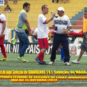 4º CAMPEONATO ESTADUAL DE SELEÇÕES DE LIGAS -2014  F.P.F.  GUARULHOS EMPATA EM 1 x 1 COM A SELEÇÃO DE MAUÁ 