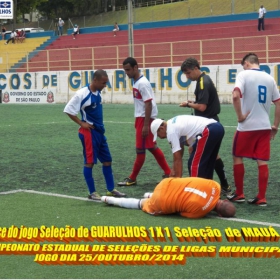 4º CAMPEONATO ESTADUAL DE SELEÇÕES DE LIGAS -2014  F.P.F.  GUARULHOS EMPATA EM 1 x 1 COM A SELEÇÃO DE MAUÁ 