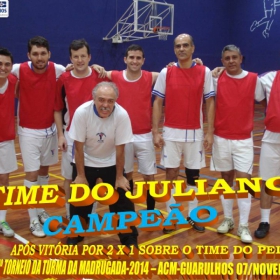 ACM- TIME DO JULIANO É CAMPEÃO DO TORNEIO DE FUTSAL DA TURMA DA MADRUGADA -