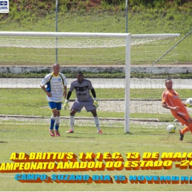 CAMPEONATO AMADOR DO ESTADO -2104 - FPF - AD. BRITTU'S PERDE EM BRAGANÇA PAULISTA (4 X 0)  1º JOGO DA SEMIFINAL