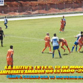 CAMPEONATO AMADOR DO ESTADO -2104 - FPF - AD. BRITTU'S PERDE EM BRAGANÇA PAULISTA (4 X 0)  1º JOGO DA SEMIFINAL