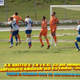 CAMPEONATO AMADOR DO ESTADO -2104 - FPF - AD. BRITTU'S PERDE EM BRAGANÇA PAULISTA (4 X 0)  1º JOGO DA SEMIFINAL