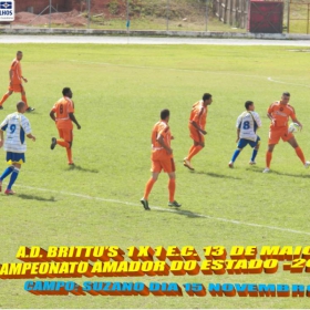 CAMPEONATO AMADOR DO ESTADO -2104 - FPF - AD. BRITTU'S PERDE EM BRAGANÇA PAULISTA (4 X 0)  1º JOGO DA SEMIFINAL