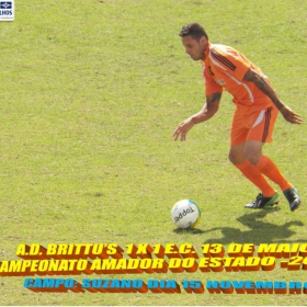 CAMPEONATO AMADOR DO ESTADO -2104 - FPF - AD. BRITTU'S PERDE EM BRAGANÇA PAULISTA (4 X 0)  1º JOGO DA SEMIFINAL