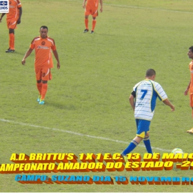 CAMPEONATO AMADOR DO ESTADO -2104 - FPF - AD. BRITTU'S PERDE EM BRAGANÇA PAULISTA (4 X 0)  1º JOGO DA SEMIFINAL