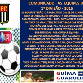 CAMPEONATO DA PRIMEIRA DIVISÃO-2015 - ULAFA - 