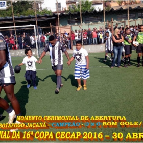 16º COPA CECAP 2016 - BOTAFOGO JAÇANÃ É  O GRANDE CAMPEÃO VENCEU POR 3 X 0 A EQUIPE DO BOM GOLE/L3  