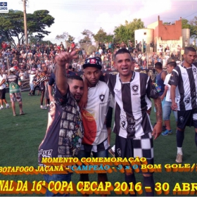 16º COPA CECAP 2016 - BOTAFOGO JAÇANÃ É  O GRANDE CAMPEÃO VENCEU POR 3 X 0 A EQUIPE DO BOM GOLE/L3  