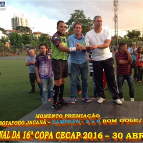 16º COPA CECAP 2016 - BOTAFOGO JAÇANÃ É  O GRANDE CAMPEÃO VENCEU POR 3 X 0 A EQUIPE DO BOM GOLE/L3  