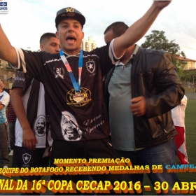 16º COPA CECAP 2016 - BOTAFOGO JAÇANÃ É  O GRANDE CAMPEÃO VENCEU POR 3 X 0 A EQUIPE DO BOM GOLE/L3  