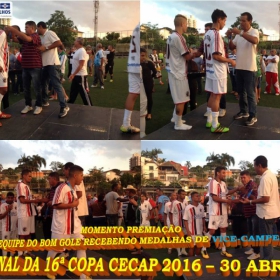 16º COPA CECAP 2016 - BOTAFOGO JAÇANÃ É  O GRANDE CAMPEÃO VENCEU POR 3 X 0 A EQUIPE DO BOM GOLE/L3  