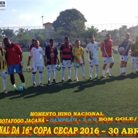 16º COPA CECAP 2016 - BOTAFOGO JAÇANÃ É  O GRANDE CAMPEÃO VENCEU POR 3 X 0 A EQUIPE DO BOM GOLE/L3  