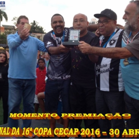 16º COPA CECAP 2016 - BOTAFOGO JAÇANÃ É  O GRANDE CAMPEÃO VENCEU POR 3 X 0 A EQUIPE DO BOM GOLE/L3  