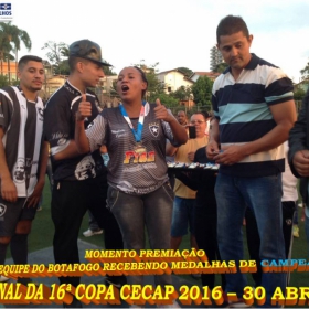 16º COPA CECAP 2016 - BOTAFOGO JAÇANÃ É  O GRANDE CAMPEÃO VENCEU POR 3 X 0 A EQUIPE DO BOM GOLE/L3  