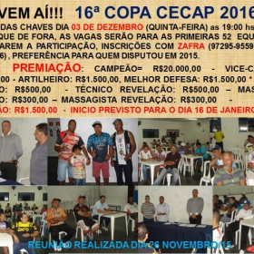 16º COPA CECAP 2016 - BOTAFOGO JAÇANÃ É  O GRANDE CAMPEÃO VENCEU POR 3 X 0 A EQUIPE DO BOM GOLE/L3  