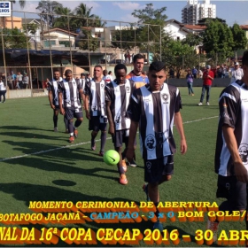 16º COPA CECAP 2016 - BOTAFOGO JAÇANÃ É  O GRANDE CAMPEÃO VENCEU POR 3 X 0 A EQUIPE DO BOM GOLE/L3  