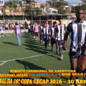 16º COPA CECAP 2016 - BOTAFOGO JAÇANÃ É  O GRANDE CAMPEÃO VENCEU POR 3 X 0 A EQUIPE DO BOM GOLE/L3  