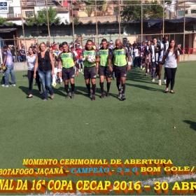 16º COPA CECAP 2016 - BOTAFOGO JAÇANÃ É  O GRANDE CAMPEÃO VENCEU POR 3 X 0 A EQUIPE DO BOM GOLE/L3  