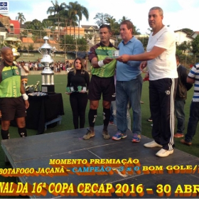 16º COPA CECAP 2016 - BOTAFOGO JAÇANÃ É  O GRANDE CAMPEÃO VENCEU POR 3 X 0 A EQUIPE DO BOM GOLE/L3  