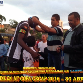 16º COPA CECAP 2016 - BOTAFOGO JAÇANÃ É  O GRANDE CAMPEÃO VENCEU POR 3 X 0 A EQUIPE DO BOM GOLE/L3  