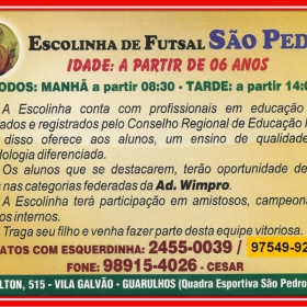 ESCOLINHA DE FUTSAL SÃO PEDRO