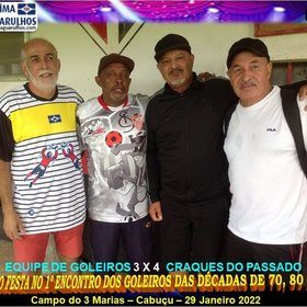 1º ENCONTRO DOS GOLEIROS DAS DÉCADAS DE 70, 80 e 90. 